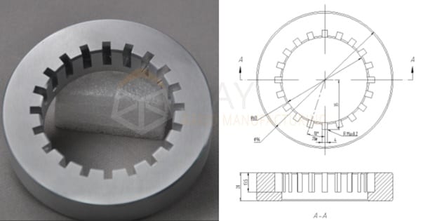 20 deep and narrow internal right-angle slots
