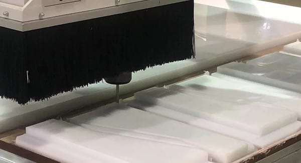 CNC milling high-density polyethylene plastic