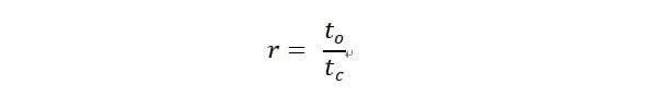 depth of cut to chip thickness ratio r