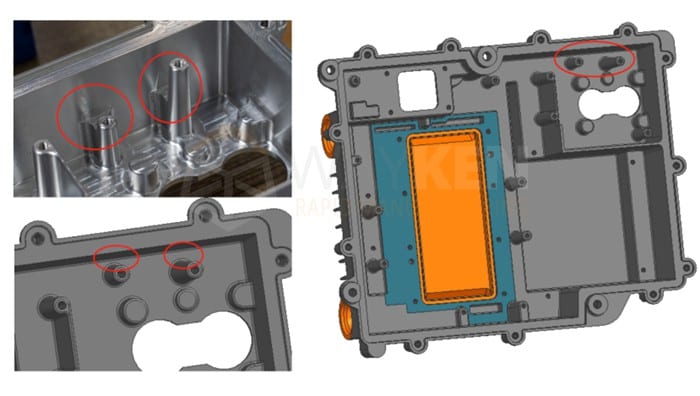 differences between the pratical machining result and the 3D model