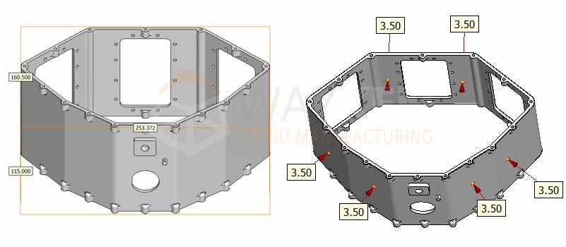 housing part dimensions and thickness