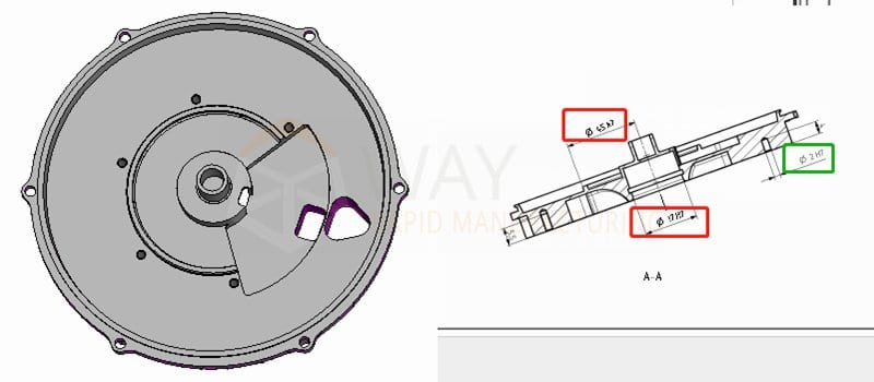 precision holes in the drawing