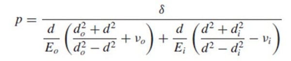 pressure at the mating interface formula