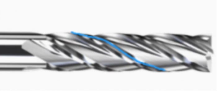 small-helix-angle end mill