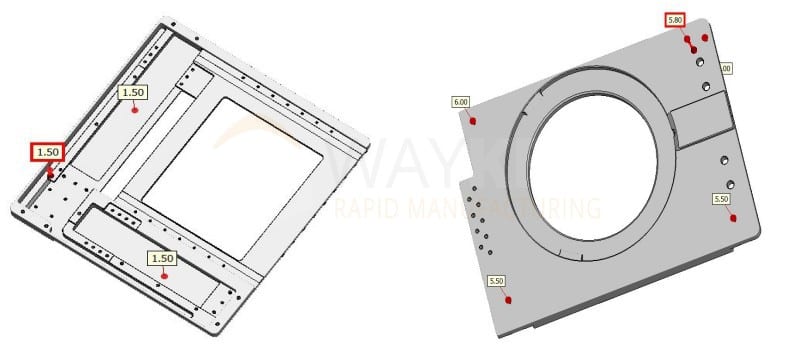 thin wall thickness of the part