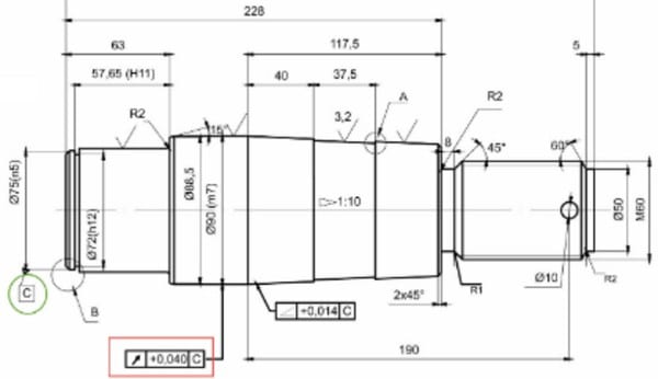 tolerancing in the shaft manufacturing