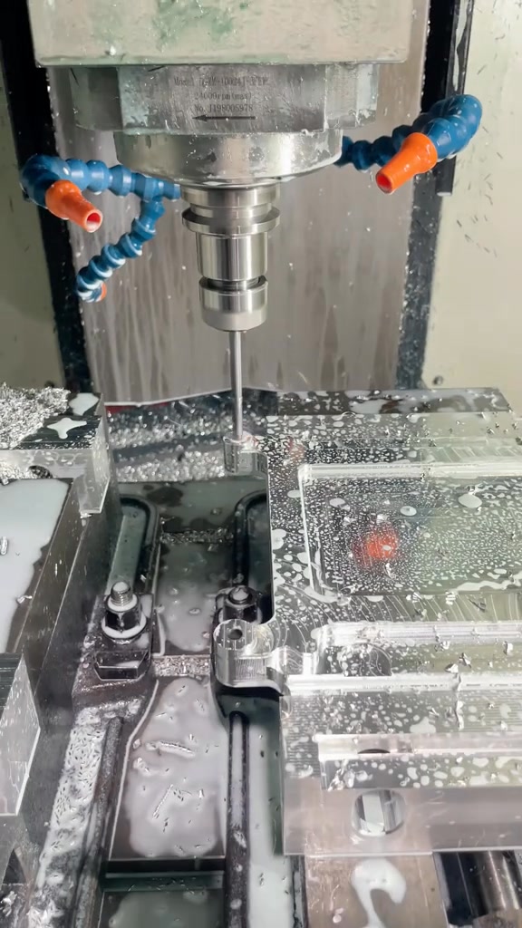 Precision CNC Milling a Small Part in Action