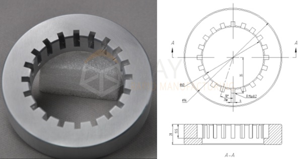 20 deep and narrow internal right-angle slots