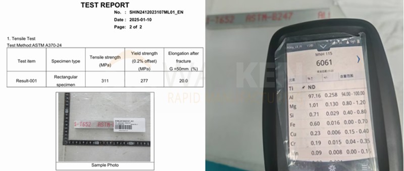 6061 aluminum inspection with XRF analyzer