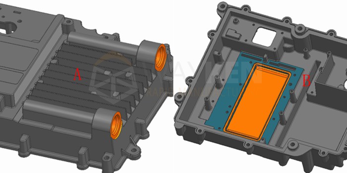 A and B surface of aluminum cavity part