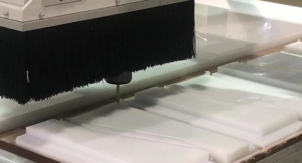 CNC milling high-density polyethylene plastic