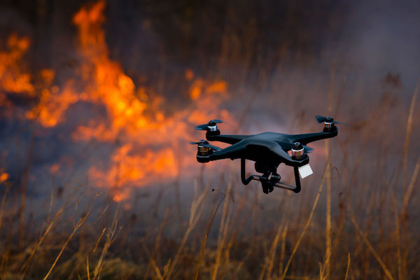 Drones used in Wildfire