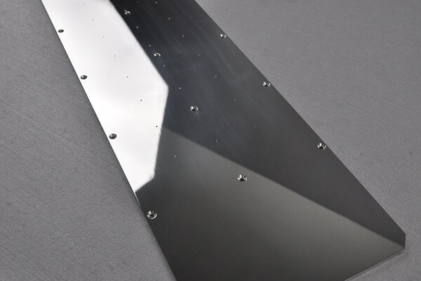 Manually-polished stainless steel part