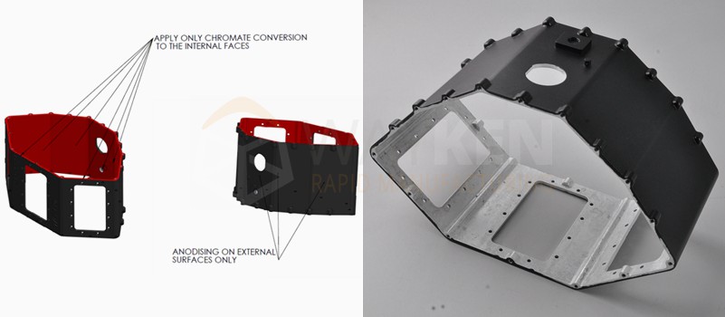 chromate coating and anodized surface