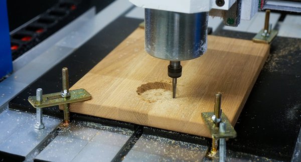 cnc routing wood workpiece