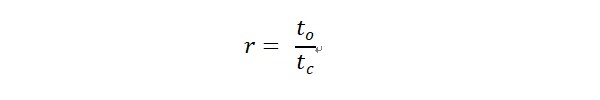 depth of cut to chip thickness ratio r