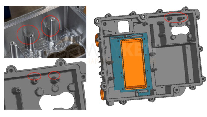 differences between the pratical machining result and the 3D model