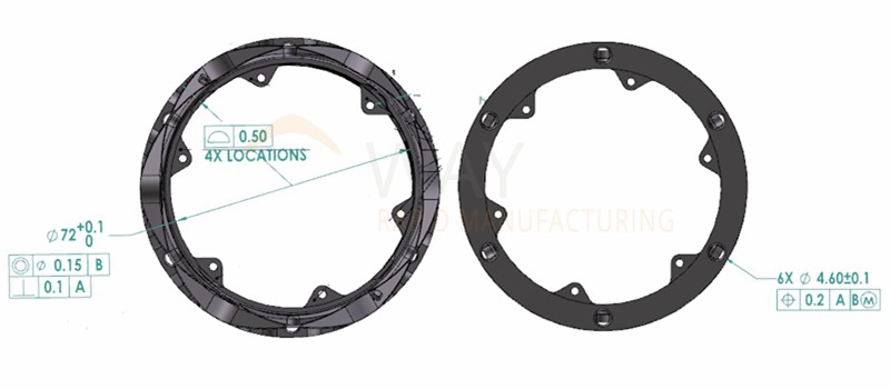 frame part coaxiality and surface profile