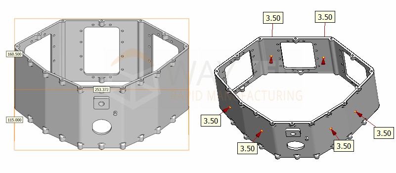 housing part dimensions and thickness