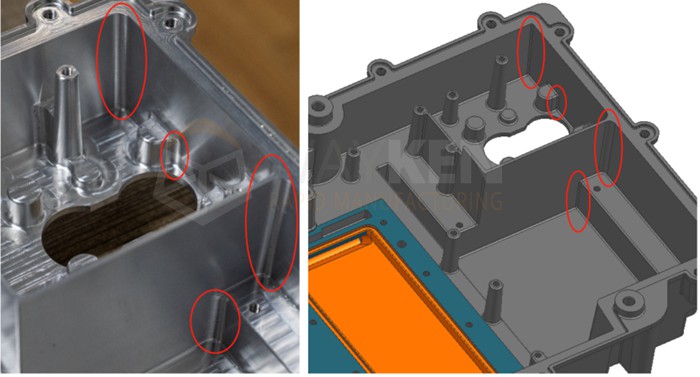 internal corner radii in the B-surface cavity