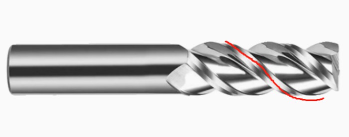 large-helix-angle end mill