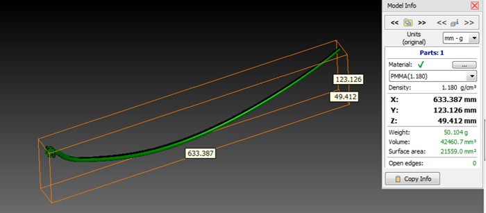 light guide part size