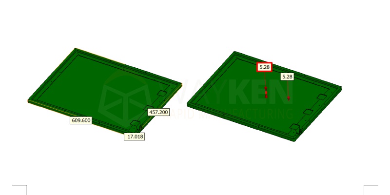 lower cover with deep cavity machining
