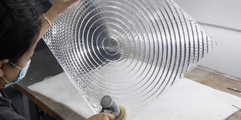polishing Fresnel lens