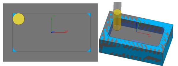 residual R with milling cutter