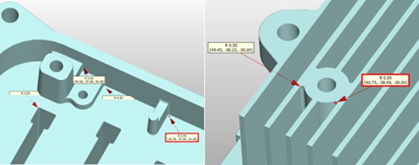 small R-radius at the bottom corners