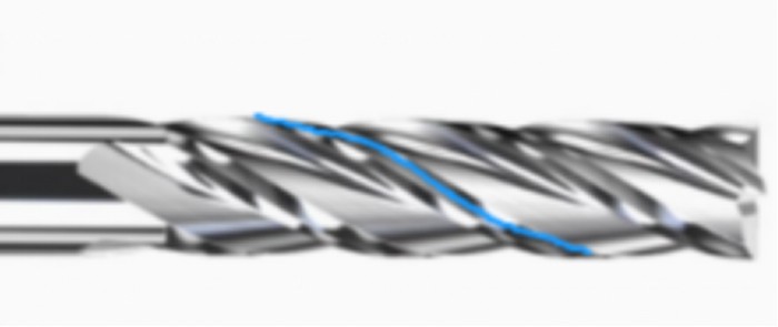 small-helix-angle end mill