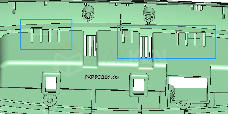 support ribs on the casing
