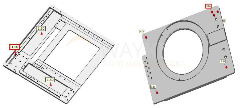 thin wall thickness of the part