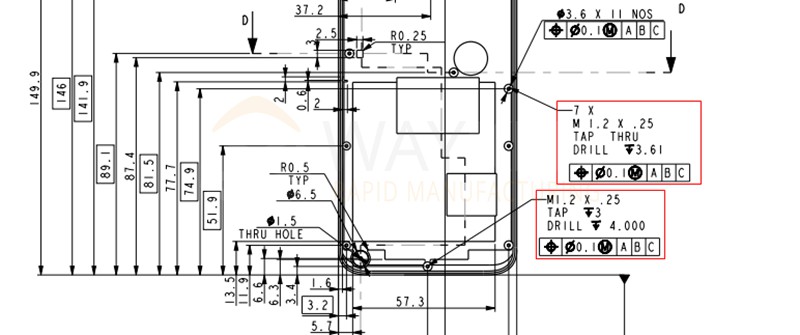tiny holes of phone chassis in the drawing
