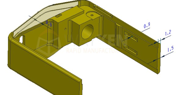 wall thickness of 0.9–1.2 mm