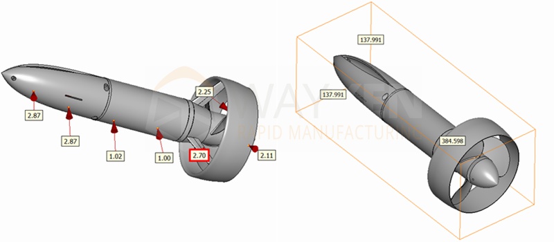 wall thickness of the part
